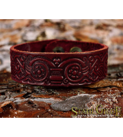  Leather Bracelet Cuff Wristband  Celtic Knotwork  Vikings Nordic Talisman Amulet  Carving Leather 